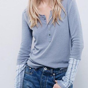 NWT Free People Blue / Tie Dye Henley